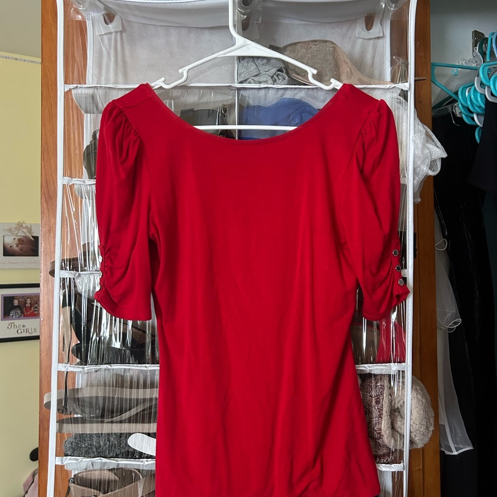 WHITE HOUSE BLACK MARKET Elegant Red Women's Top